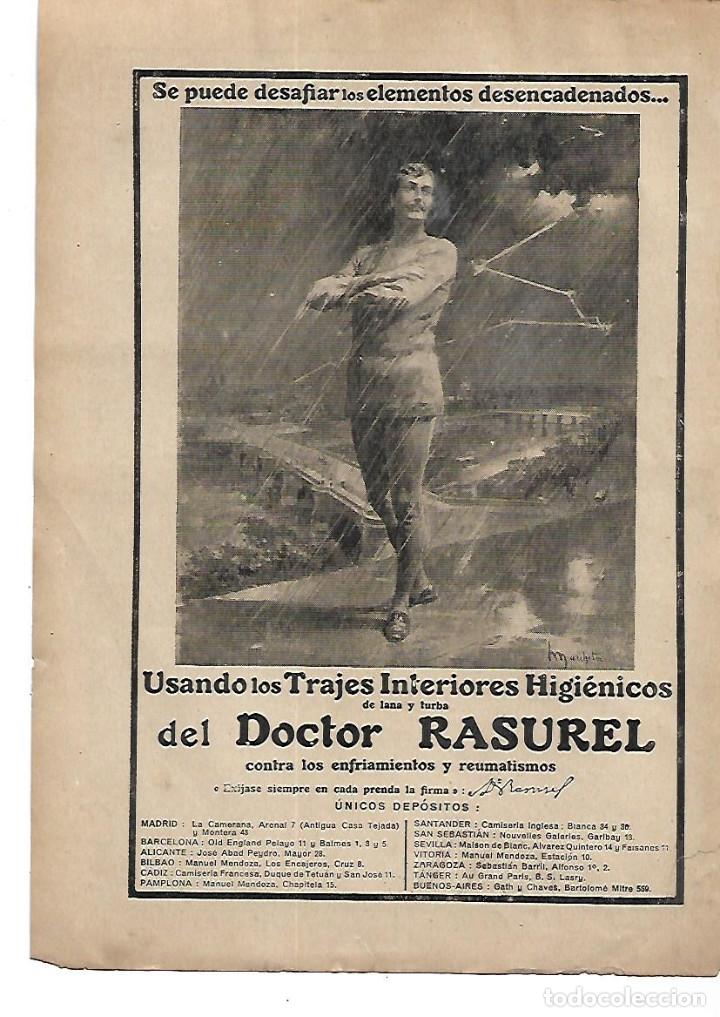 Collecting paper: A&Ntilde;O 1911 RECORTE PRENSA PUBLICIDAD TRAJES INTERIORES HIGIENICOS DOCTOR RASUREL