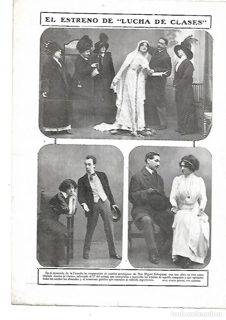 Collezionismo: A&Ntilde;O 1911 RECORTE PRENSA TEATRO DE LA COMEDIA ESTRENO OBRA LUCHA DE CLASES ECHEGARAY ACTORES ESCENAS