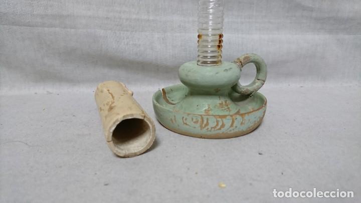 Coleccionismo: ANTIGUO PERFUMERO CON FORMA DE VELA, MADERA - Foto 5