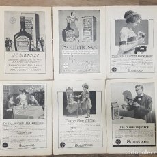 Coleccionismo: 1912 LOTE 6 HOJAS ANUNCIO PUBLICIDAD BAYER SOMATOSE LIQUIDA 20X28 GOERZ BINOCLES ANSCHUTZ