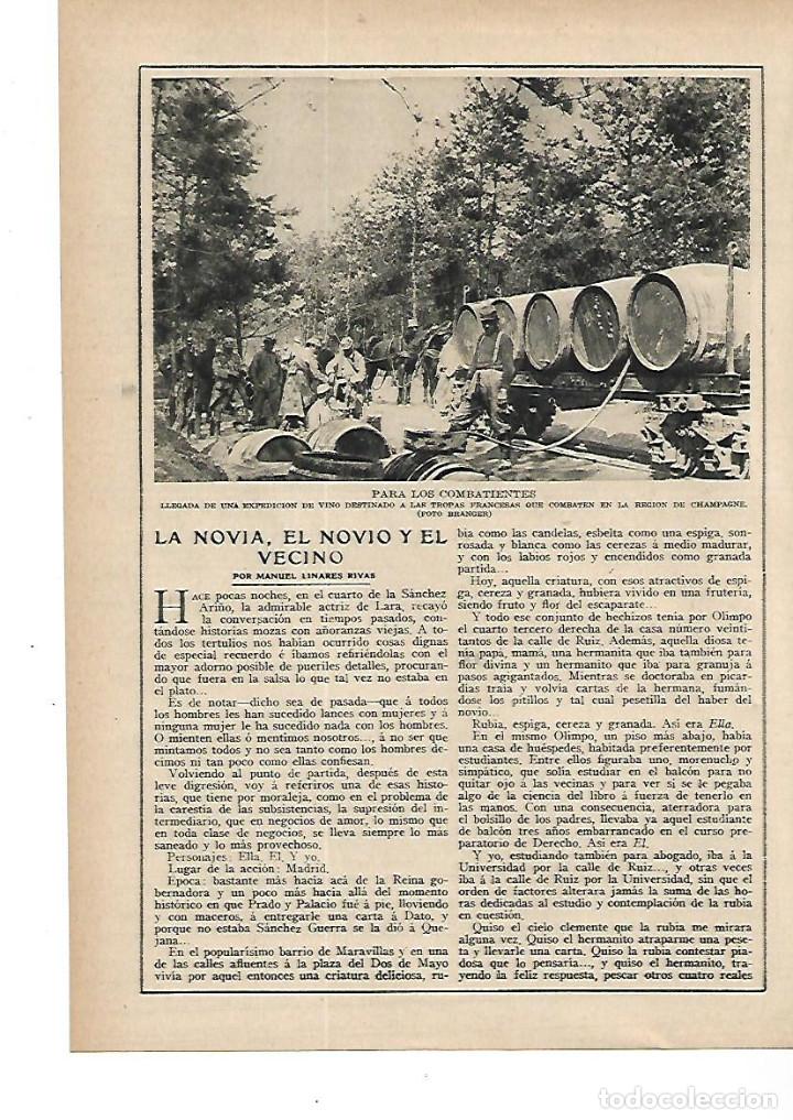 Colecionismo: A&Ntilde;O 1915 RECORTE PRENSA GUERRA EUROPA LLEGADA TONELES VINO PARA TROPAS FRANCESAS DE CHAMPAGNE
