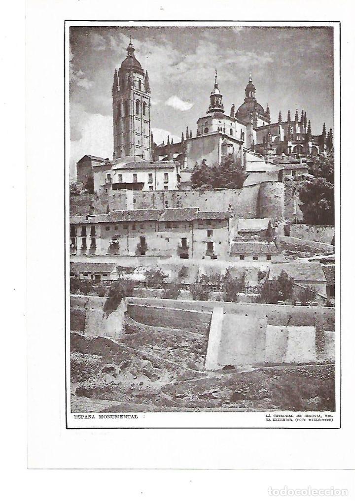 Sammelleidenschaft Papier: A&Ntilde;O 1915 RECORTE PRENSA VISTA EXTERIOR CATEDRAL DE SEGOVIA FOTOGRAFIA HIELSCHER