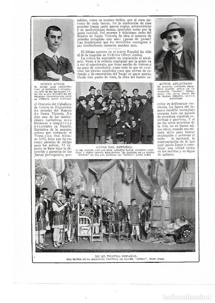 Collecting paper: A&Ntilde;O 1915 RECORTE PRENSA TEATRO ESPA&Ntilde;OL ESTRENO OBRA ANIBAL DE FEDRICO OLIVER BRINDIS BUENA SUERTE