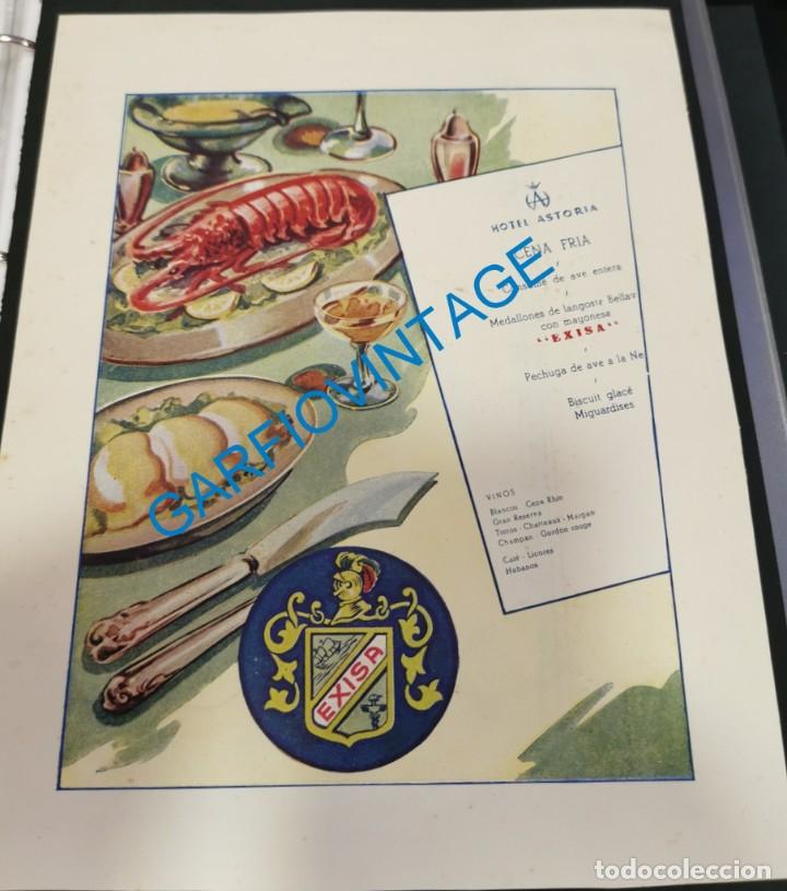 Coleccionismo: ANTIGUA HOJA DE MENU HOTEL ASTORIA, MAYONESA EXISA, 21X28 CMS