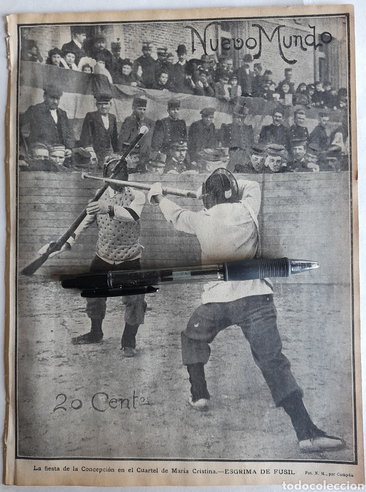 Coleccionismo: LA FIESTA DE LA CONCEPCI&Oacute;N EN EL CUARTEL DE MAR&Iacute;A CRISTINA. - ESGRIMA DE FUSIL. 1904
