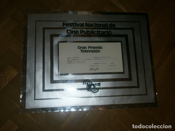 Coleccionismo: Cartel diploma Gran premio de Televisi&oacute;n Barcelona 1973 Festival Nacional de Cine publicitario 64X49