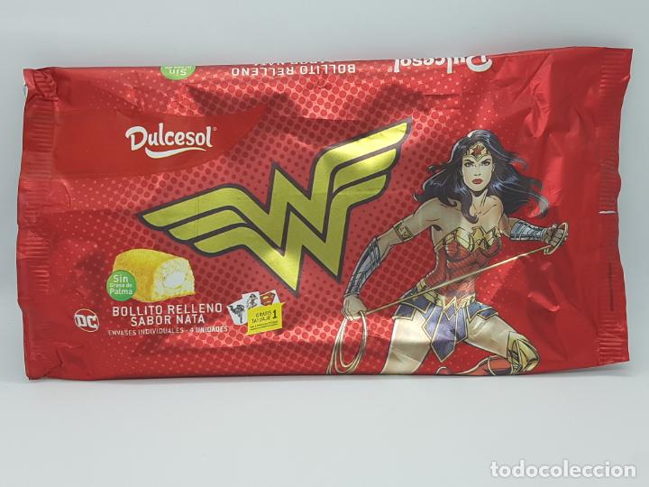 Coleccionismo: ENVOLTORIO/EMBALAJE BOLLITOS DULCESOL DC COMICS/LIGA DE LA JUSTICIA - WONDER WOMAN