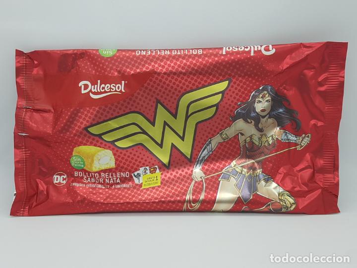Coleccionismo: ENVOLTORIO/EMBALAJE BOLLITOS DULCESOL DC COMICS/LIGA DE LA JUSTICIA - WONDER WOMAN