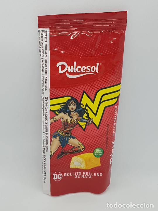 Coleccionismo: ENVOLTORIO/EMBALAJE BOLLITOS DULCESOL DC COMICS/LIGA DE LA JUSTICIA - WONDER WOMAN