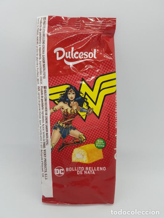 Coleccionismo: ENVOLTORIO/EMBALAJE BOLLITOS DULCESOL DC COMICS/LIGA DE LA JUSTICIA - WONDER WOMAN