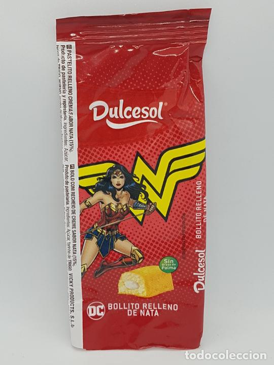 Coleccionismo: ENVOLTORIO/EMBALAJE BOLLITOS DULCESOL DC COMICS/LIGA DE LA JUSTICIA - WONDER WOMAN