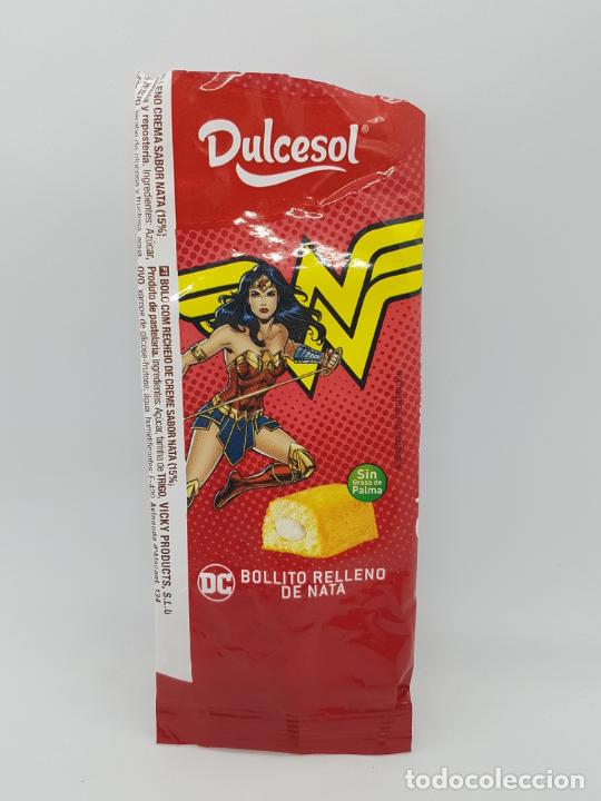 Coleccionismo: ENVOLTORIO/EMBALAJE BOLLITOS DULCESOL DC COMICS/LIGA DE LA JUSTICIA - WONDER WOMAN