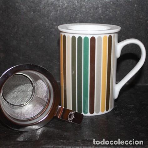 Coleccionismo: TAZA TISANA de porcelana - RAYAS (Dise&ntilde;o Tea Shop)