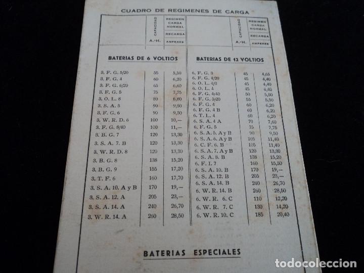 Coleccionismo: Folleto libro de instrucciones batería Tudor CUADRO DE CARGAS - Foto 4 - 221790605