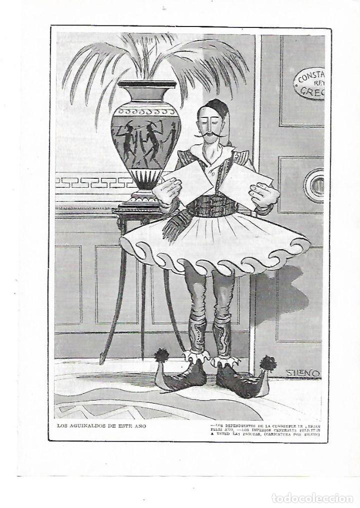 Collectionnisme: A&Ntilde;O 1915 RECORTE PRENSA HUMOR DIBUJO CARICATURA GUERRA POR SILENO LOS AGUINALDOS DE ESTE A&Ntilde;O