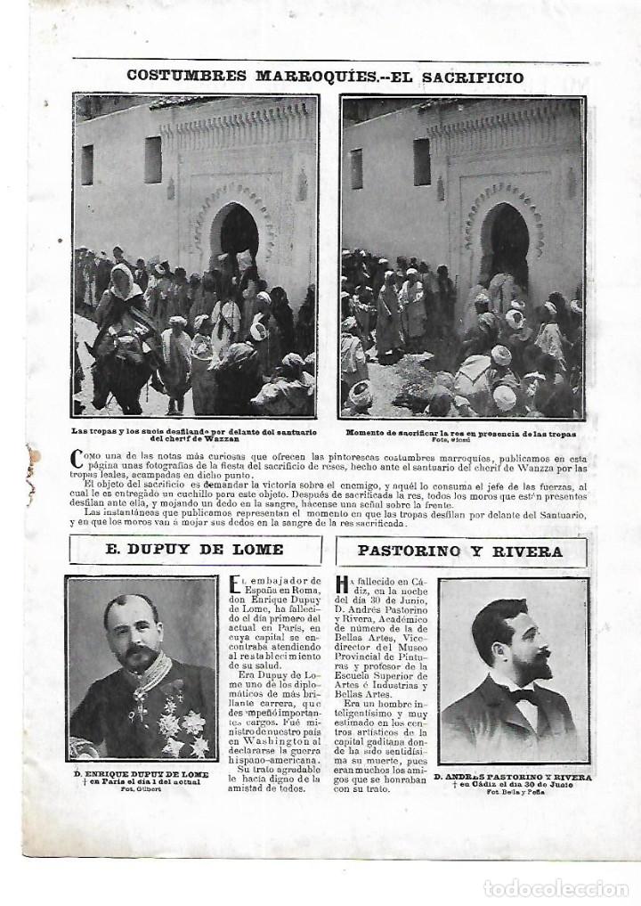 Collecting paper: A&Ntilde;O 1904 RECORTE PRENSA MARRUECOS COSTUMBRES EL SACRIFICIO DE LA RES SANTUARIO CHERIF WAZZAN