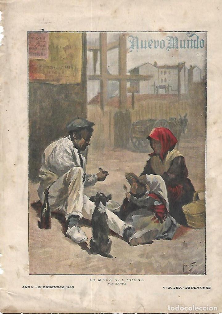 Collecting paper: A&Ntilde;O 1898 RECORTE PRENSA PINTURA DIBUJO LA MESA DEL POBRE POR BANDA NAVIDAD