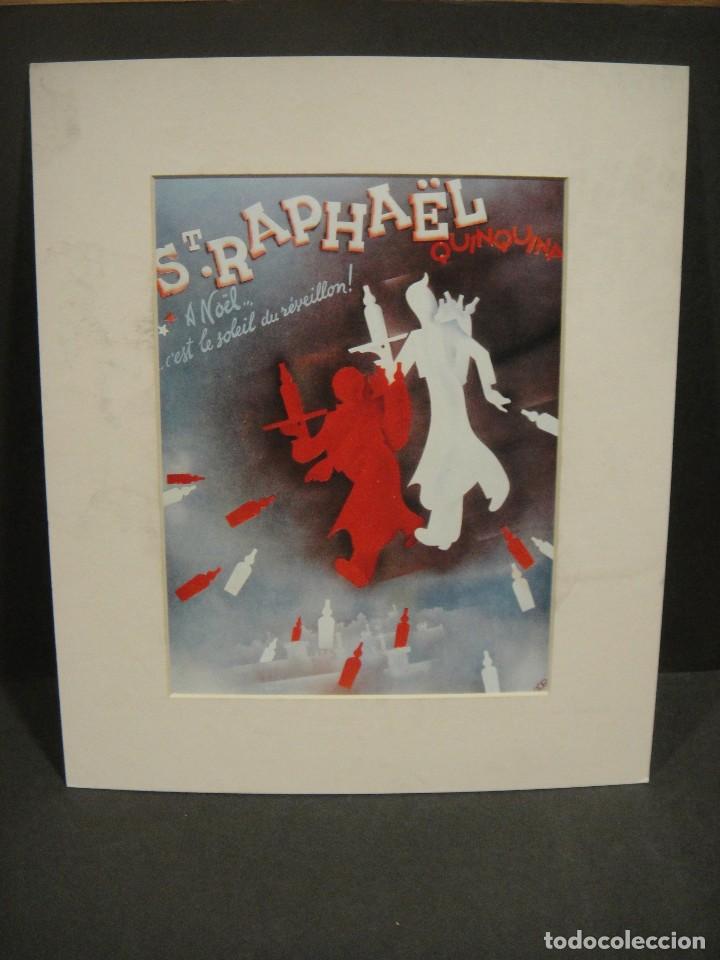 Collezionismo: ST RAPHAEL QUINQUINA - LAMINA MONTADA EN PASPARTU -