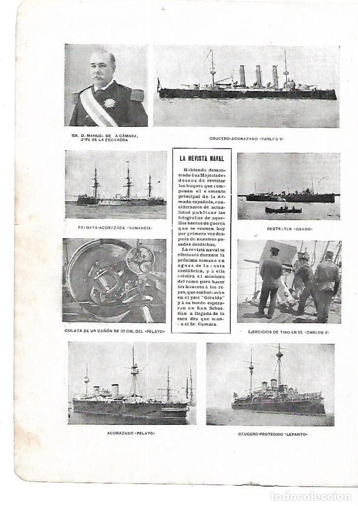 Collecting paper: A&Ntilde;O 1901 RECORTE PRENSA MARINA ARMADA ESPA&Ntilde;OLA REVISTA NAVAL BUQUES DE GUERRA ACORAZADO PELAYO