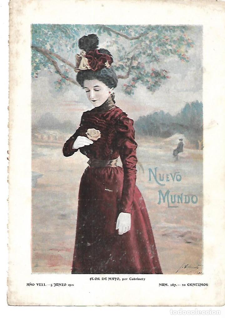 Sammelleidenschaft Papier: A&Ntilde;O 1901 RECORTE PRENSA PINTURA DIBUJO FLOR DE MAYO POR CABRINETY