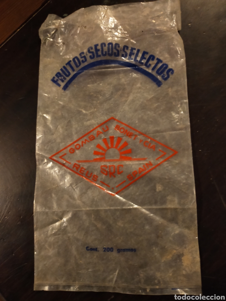 Coleccionismo: Antigua bolsa de frutos secos gombau Bonet y c&iacute;a reus