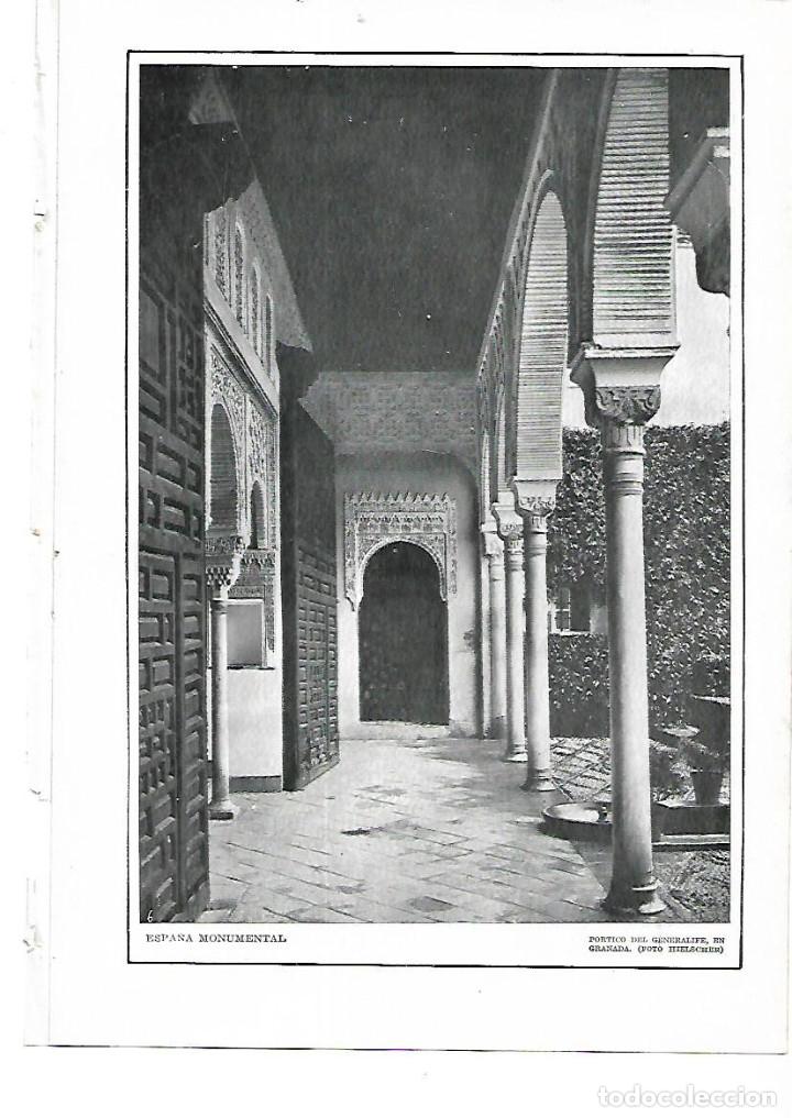 Collezionismo: A&Ntilde;O 1915 RECORTE PRENSA LAMINA GRANADA PORTICO DEL GENERALIFE FOTOGRAFIA HIELSCHER