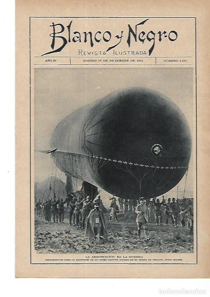 Collectionnisme: A&Ntilde;O 1915 RECORTE PRENSA AEROSTATICA EN LA GUERRA EUROPA GLOBO CAUTIVO ALEMAN EN FRANCIA