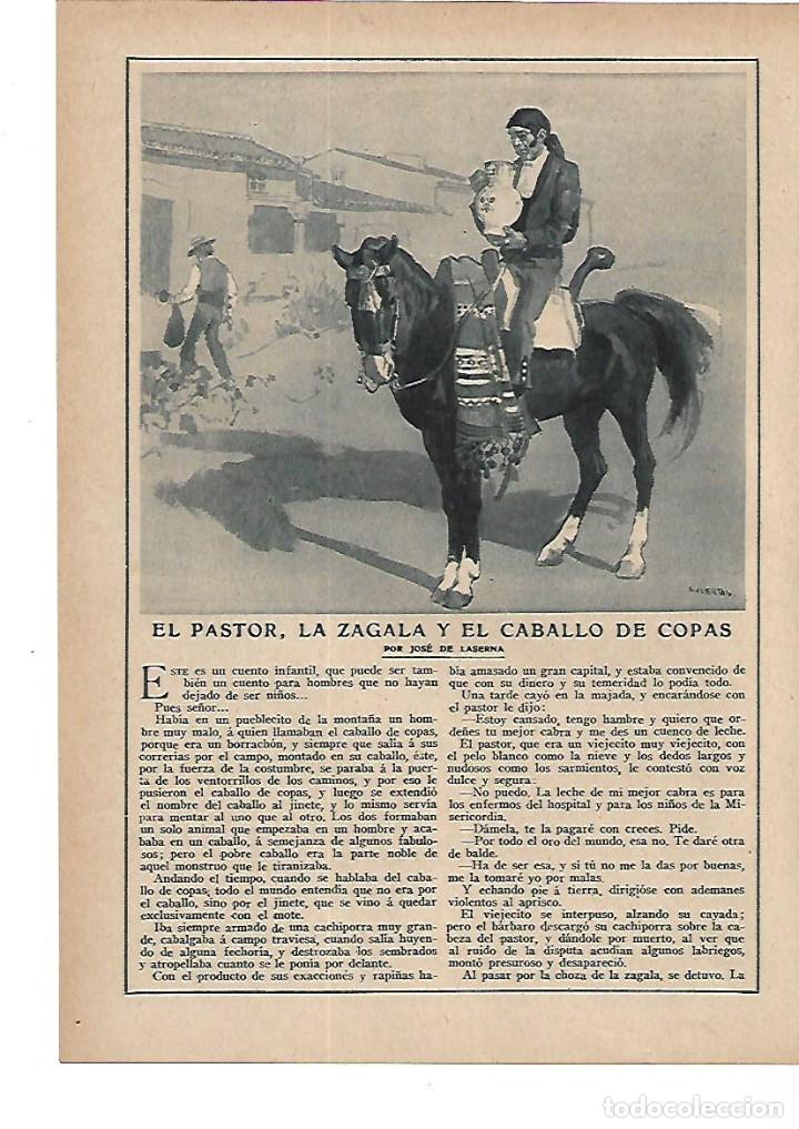 Collectionnisme: A&Ntilde;O 1915 RELATO CORTO EL PASTOR LA ZAGALA Y EL CABALLO DE COPAS JOSE DE LASERNA DIBUJO DE HUERTAS