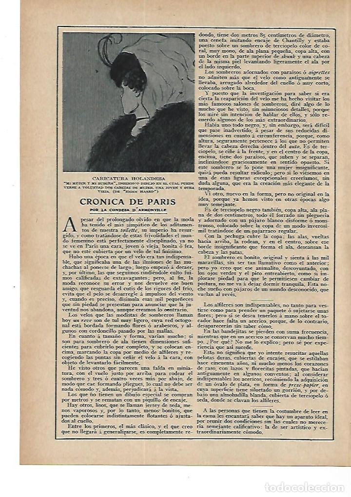 Collectionnisme: A&Ntilde;O 1915 RECORTE PRENSA DIBUJO CARICATURA EIGEN HAARD MI MUJER Y MI SUEGRA DOS CABEZAS DE MUJER