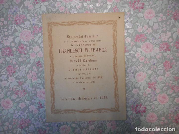 Coleccionismo: FRANCESCO PETRARCA. DESEMBRE DEL 1952.