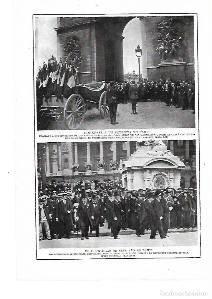 Collectionnisme: A&Ntilde;O 1915 PARIS HOMENAJE BOUGET DE L'ISLE AUTOR LA MARSELLESA INVALIDOS TRASLADO RESTOS MORTALES