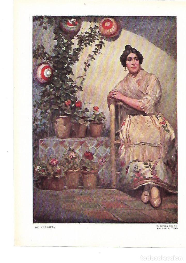 Collectionnisme: A&Ntilde;O 1915 RECORTE PRENSA LAMINA PITURA DIBUJO DE BERBENA EN ESPERA DEL NOVIO POR F VIDAL