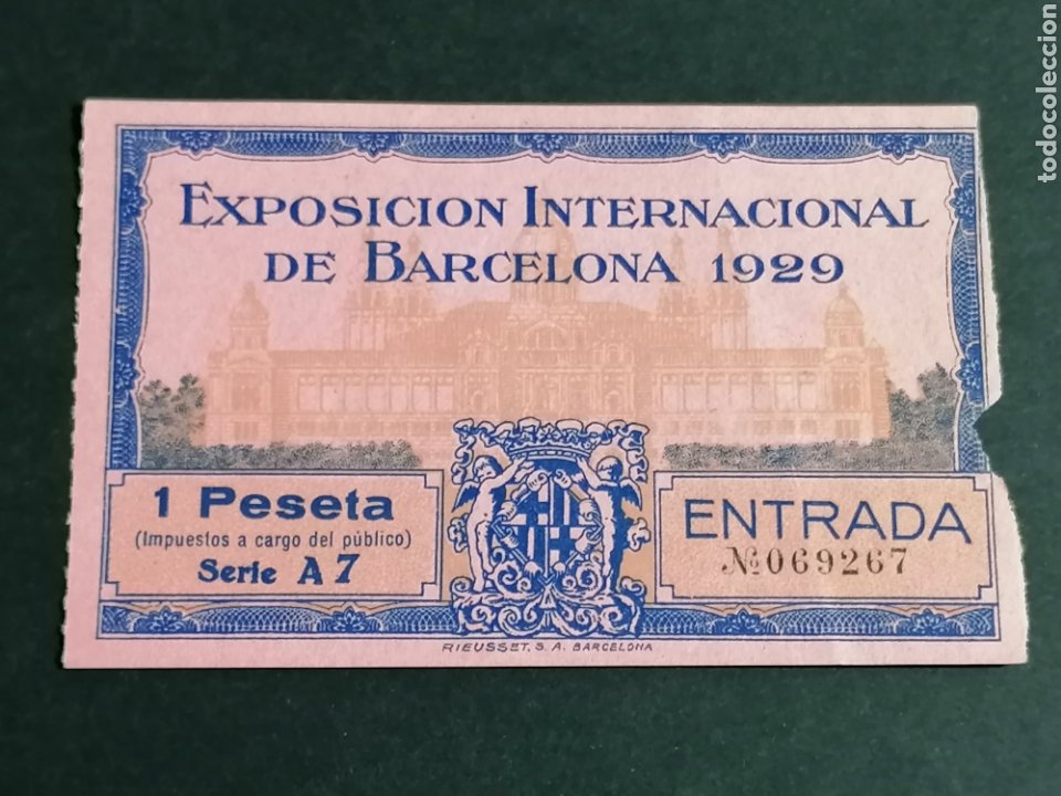 ENTRADA EXPOSICIÓN BARCELONA 1929 (Coleccionismo - Laminas, Programas y Otros Documentos)