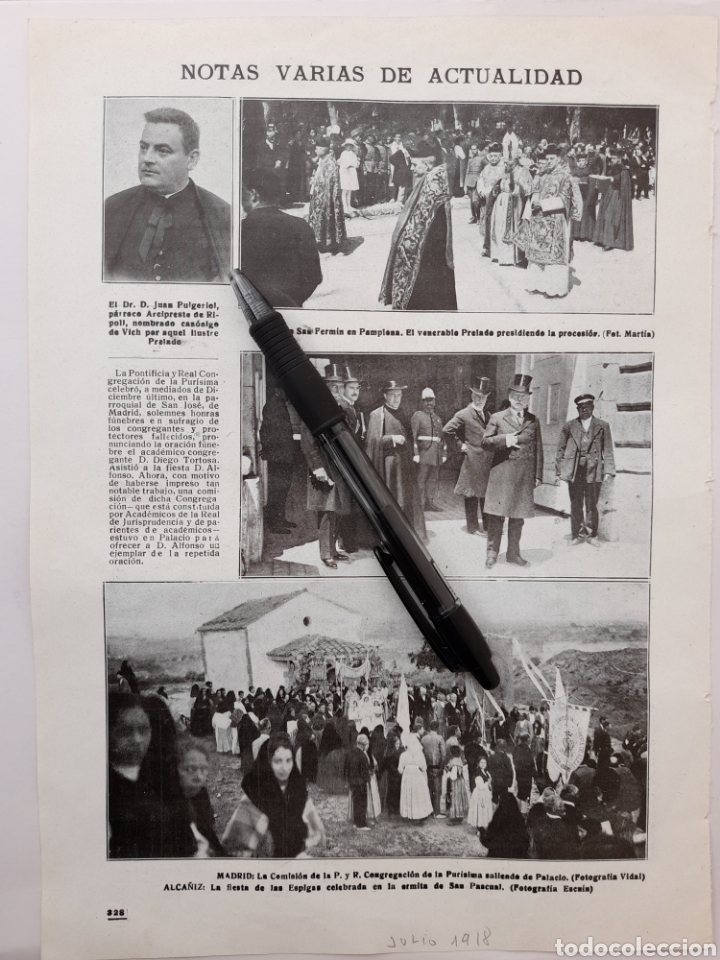 Coleccionismo: NOTAS VARIAS DE ACTUALIDAD: ALCA&Ntilde;IZ, La fiesta de las espigas. San Fermin en Pamplona / SAN ALEJO. 1