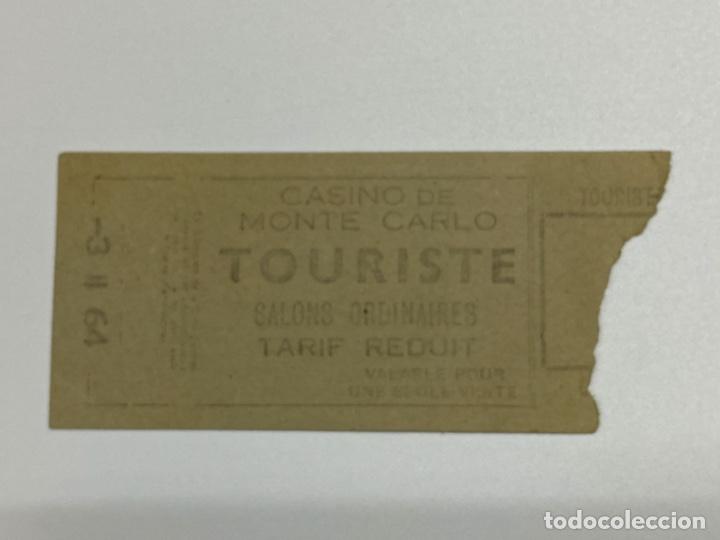Coleccionismo: ENTRADA. CASINO DE MONTE CARLO. TOURISTE. SALONS ORDINAIRES. VER FOTOS