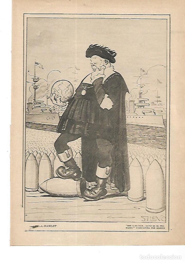 Sammelleidenschaft Papier: A&Ntilde;O 1915 RECORTE PRENSA DIBUJO HUMOR CARICATURA DE GUERRA POR SILENO HAMLET