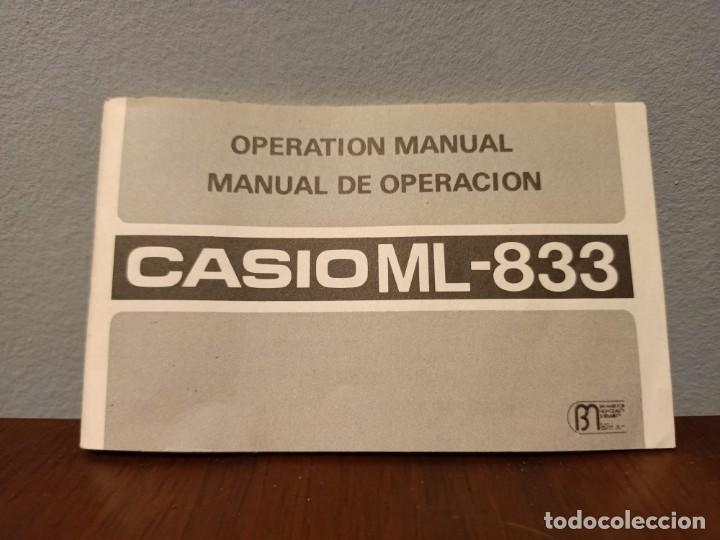 Coleccionismo: MANUAL DE OPERACION CASIO ML-833 - Foto 1