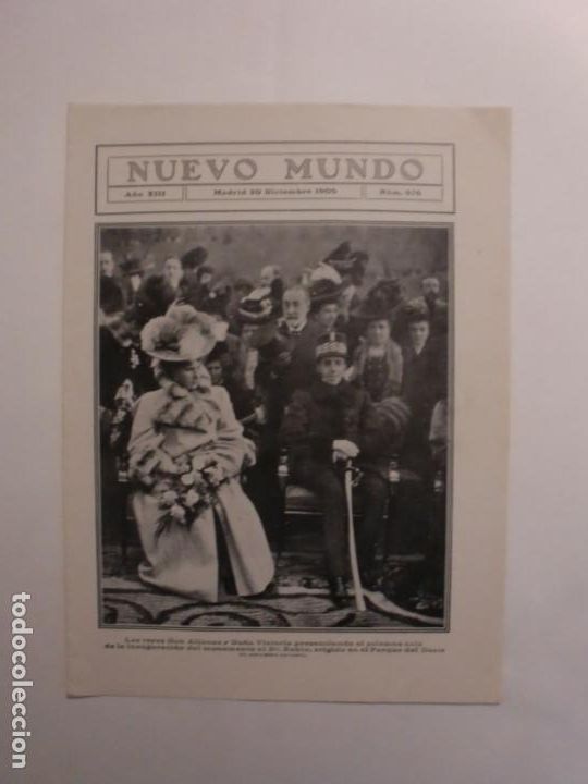Coleccionismo: INAUGURACION MONUMENTO AL DR. RUBIO PARQUE DEL OESTE - BAUTIZO SAL&Oacute;N DE GASPARINI - 20/12/1906
