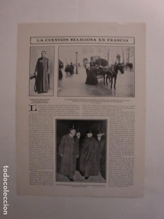Coleccionismo: LA CUESTION RELIGIOSA EN FRANCIA - 20/12/1906