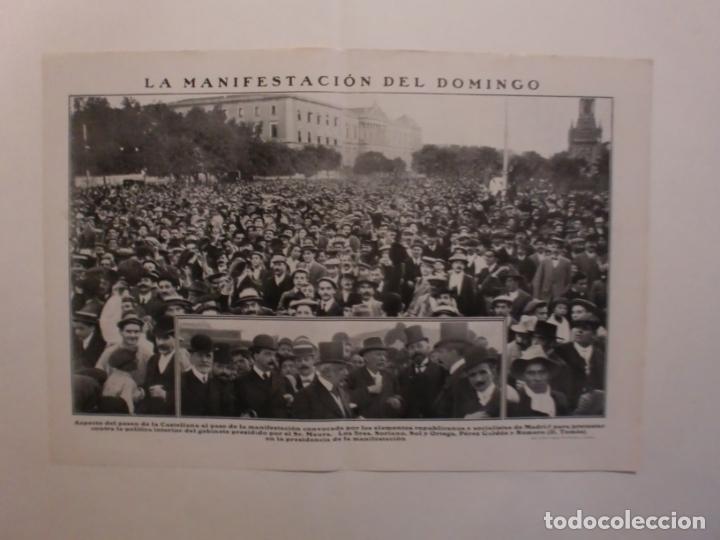 Coleccionismo: REPUBLICANOS EN PASEO DE LA CASTELLANA SRES. SOL Y ORTEGA P&Eacute;REZ GALDOS - DEHESA CANILLAS 28/10/1909