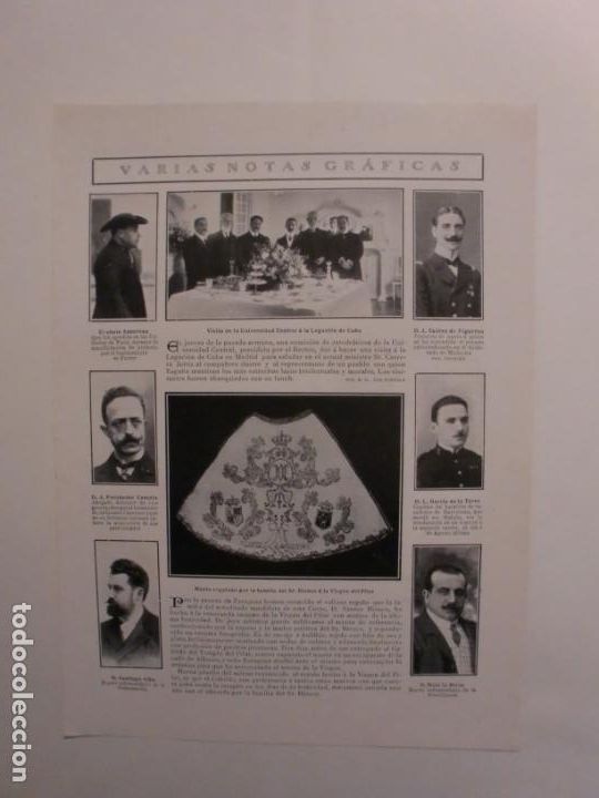 Coleccionismo: MANTO REGALADO FAMILIA RIESCO A LA VIRGEN DEL PILAR - LAS ISLAS CHAFARINAS - 28/10/1909