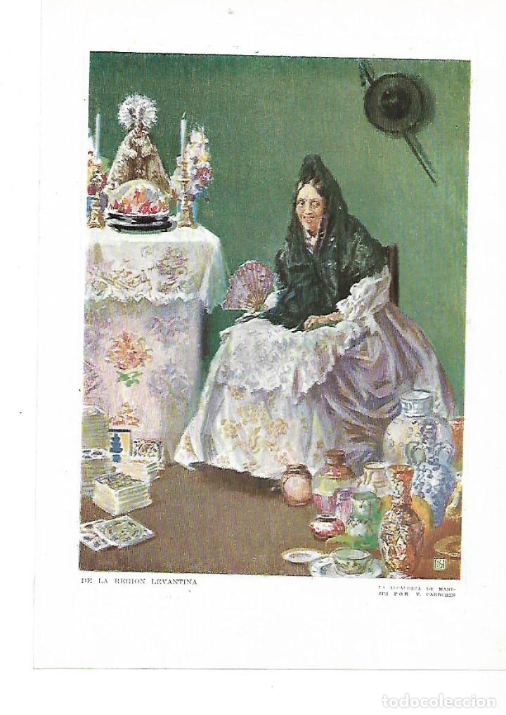 Collectionnisme: A&Ntilde;O 1915 RECORTE PRENSA LAMINA PINTURA LA ALCALDESA DE MANISES VALENCIA POR CARRERES