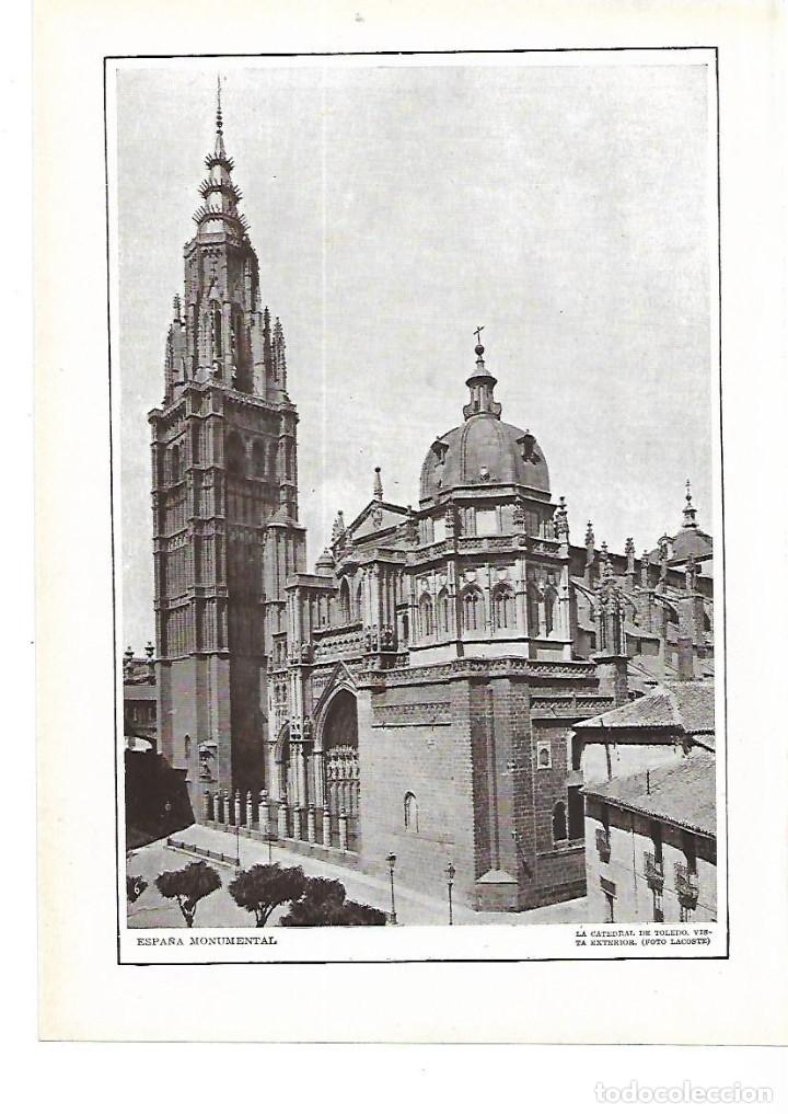 Collezionismo: A&Ntilde;O 1915 RECORTE PRENSA LAMINA FOTOGRAFIA VISTA EXTERIOR CATEDRAL DE TOLEDO FOTO LACOSTE