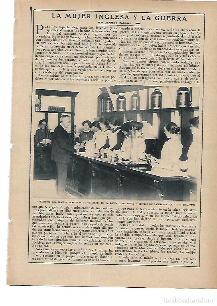 Collectionnisme: A&Ntilde;O 1915 INGLATERA LA MUJER INGLESA Y LA GUERRA GERTRUDE WALLER CHAUFFEUR MISS ELLEN LEE