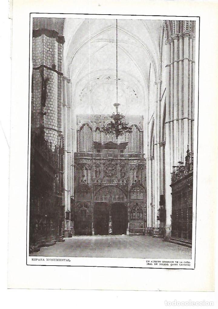 Collectionnisme: A&Ntilde;O 1915 RECORTE PRENSA FOTOGRAFIA INTERIOR DE LA CATEDRAL DE TOLEDO FOTO LACOSTE
