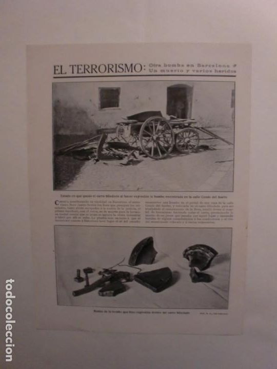 Collezionismo: TERRORISMO OTRA BOMBA EN LA CALLE CONDE DEL ASALTO BARCELONA - HUGO VAN DER GOES - 7/7/1910
