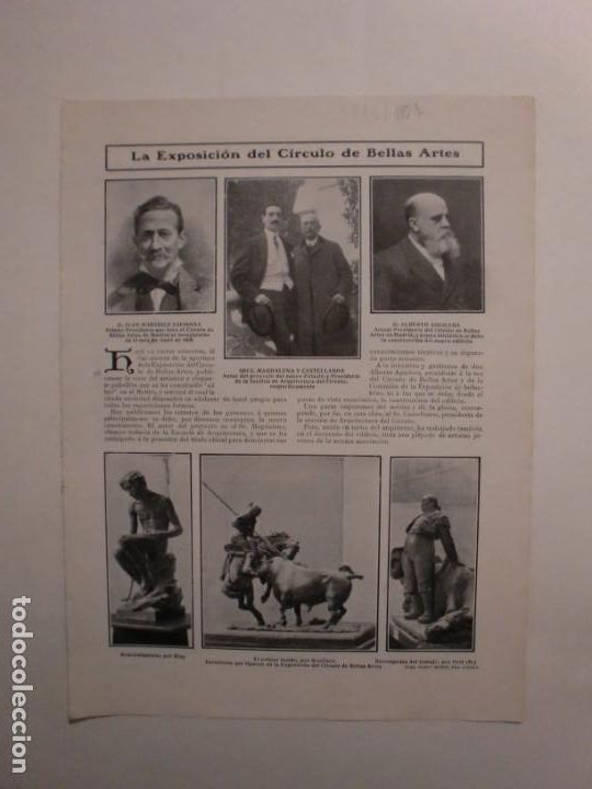 Collecting paper: EXPOSICION CIRCULO BELLAS ARTES DE MADRID PIEZAS DE BLAY BENLLIURE OSL&Eacute; - 7/11/1907