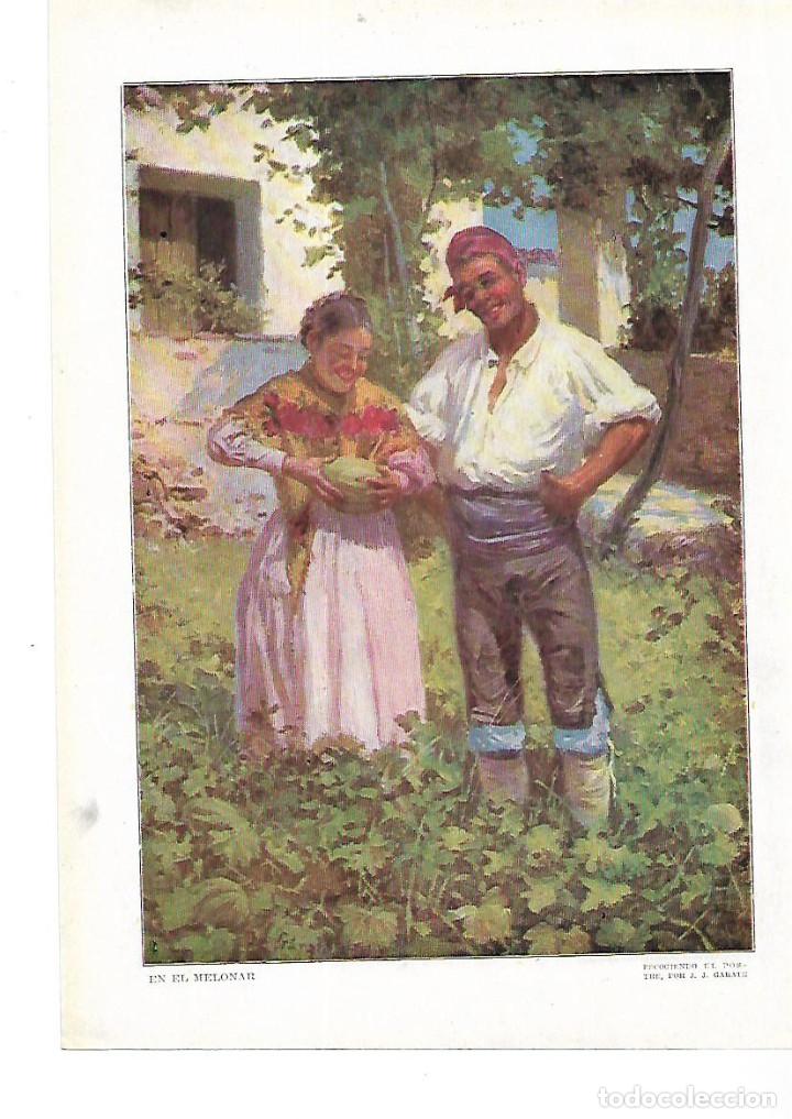 Collecting paper: A&Ntilde;O 1915 RECORTE PRENSA LAMINA PINTURA DIBUJO EN EL MELONAR POR GARATE
