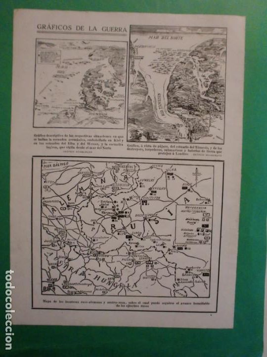 Collezionismo: GRAFICOS DE LA GUERRA - LOS HULANOS INCENDIAN Y DESTRUYEN PIEBLOS DE BELGICA AL HUIR - 5/9/1914