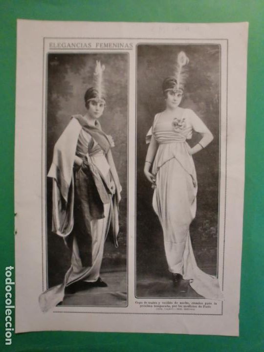 Collezionismo: CAPA DE TEATRO Y VESTIDO DE NOCHE CREADOS POR MODISTOS DE PARIS - HEROE SERVIO - 5/9/1914